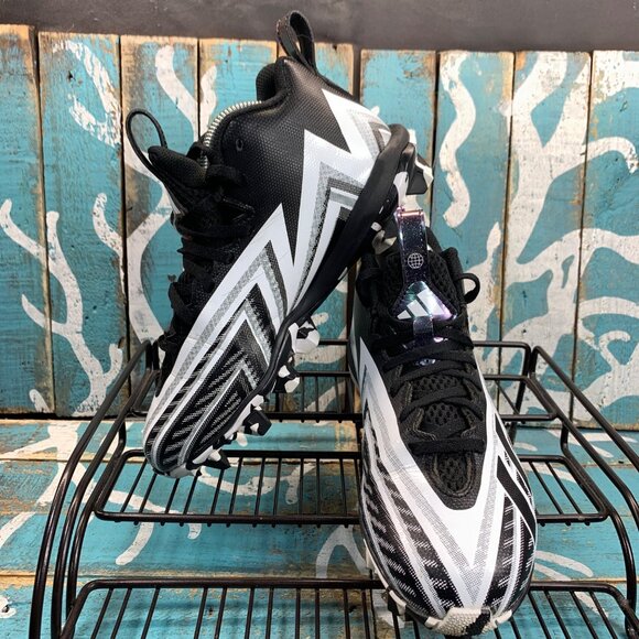 Adidas Freak Football Cleats Size 4 Black & White Lace-Up Design HP5962 - Picture 2 of 10